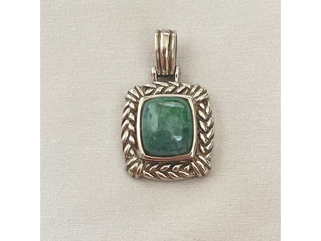 Stříbrný přívěs stříbro 925/1000 a zelený kámen
