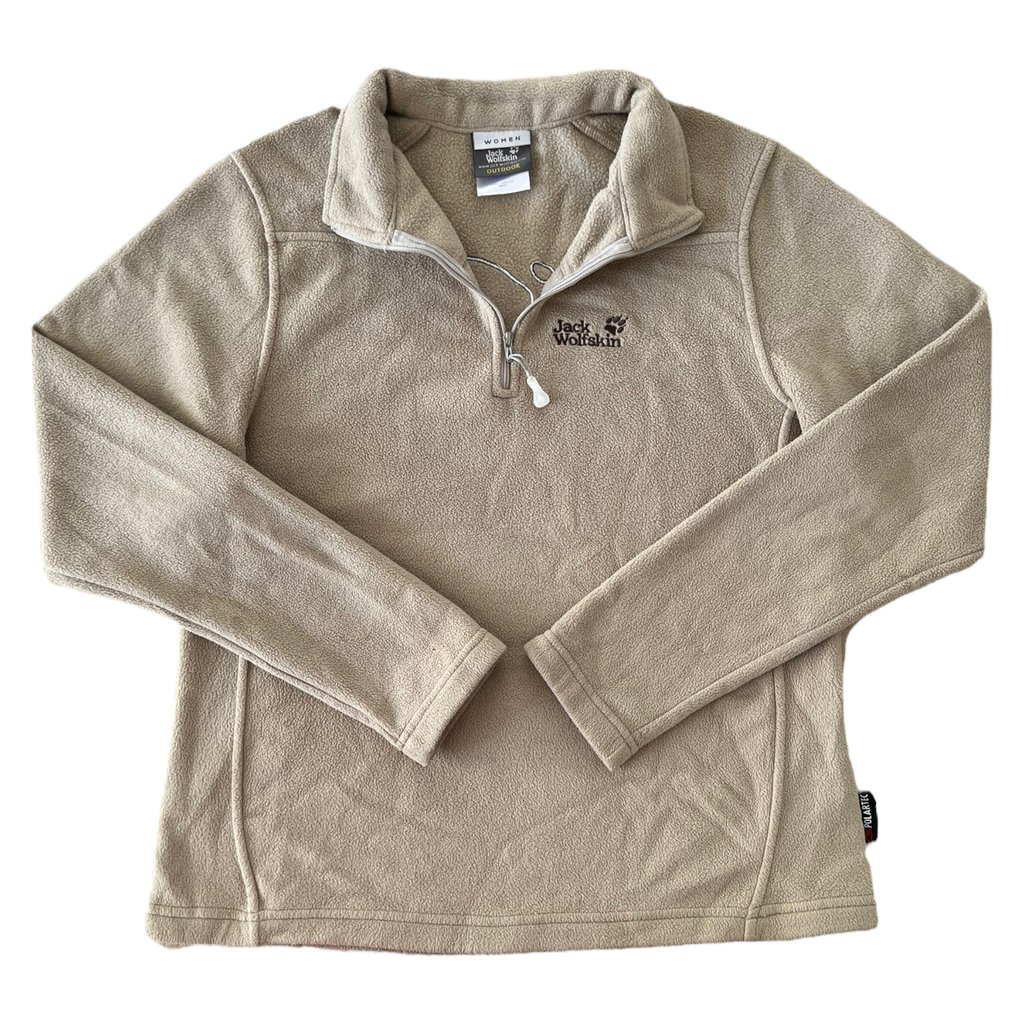jack wolfskin mikina na 1:4 zip béžová