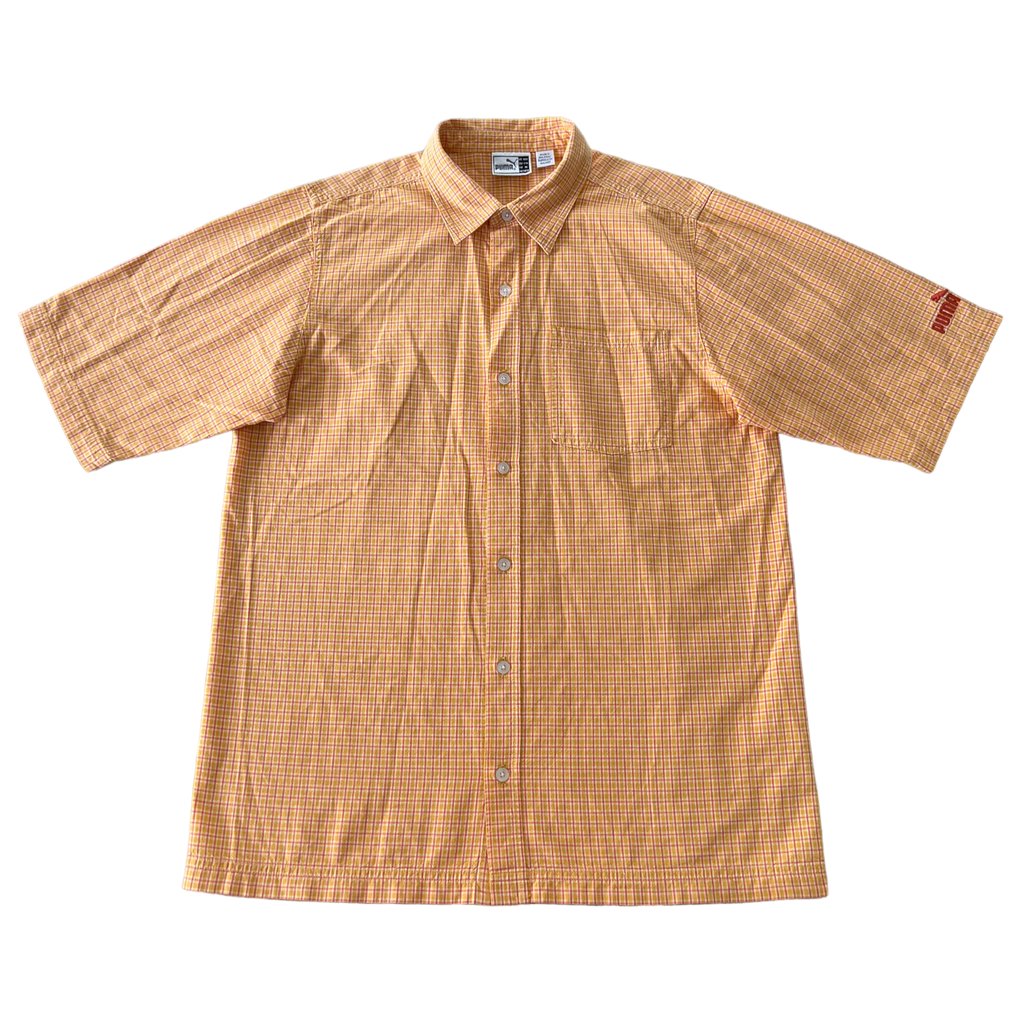 puma vintage kostkovaná košile oranžová