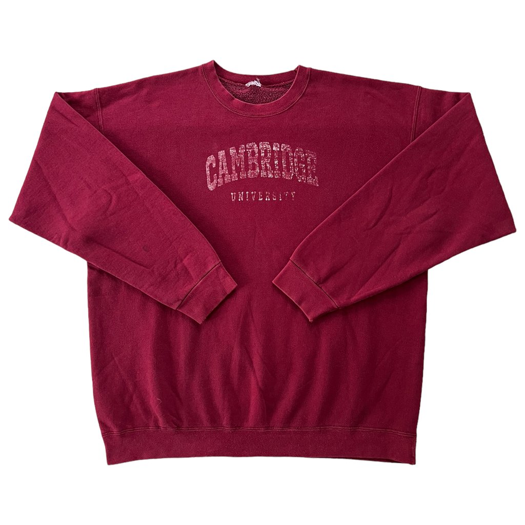 vintage crewneck mikina cambridge university vínová