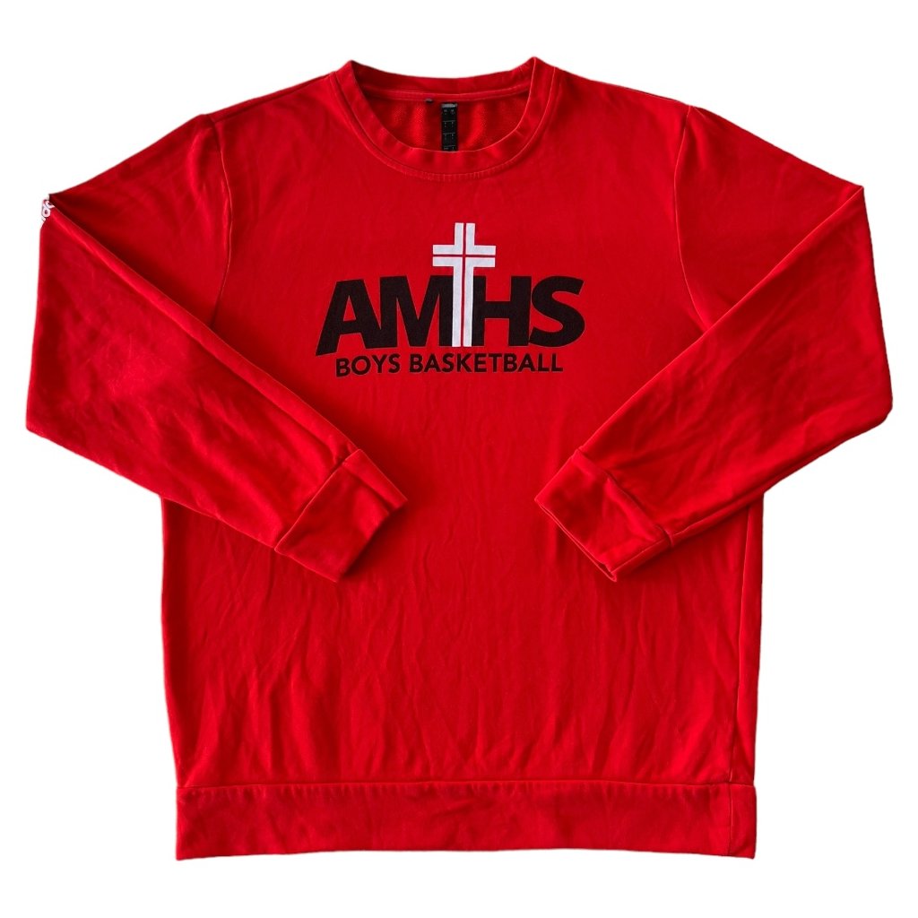 adidas crewneck mikina červená amhs