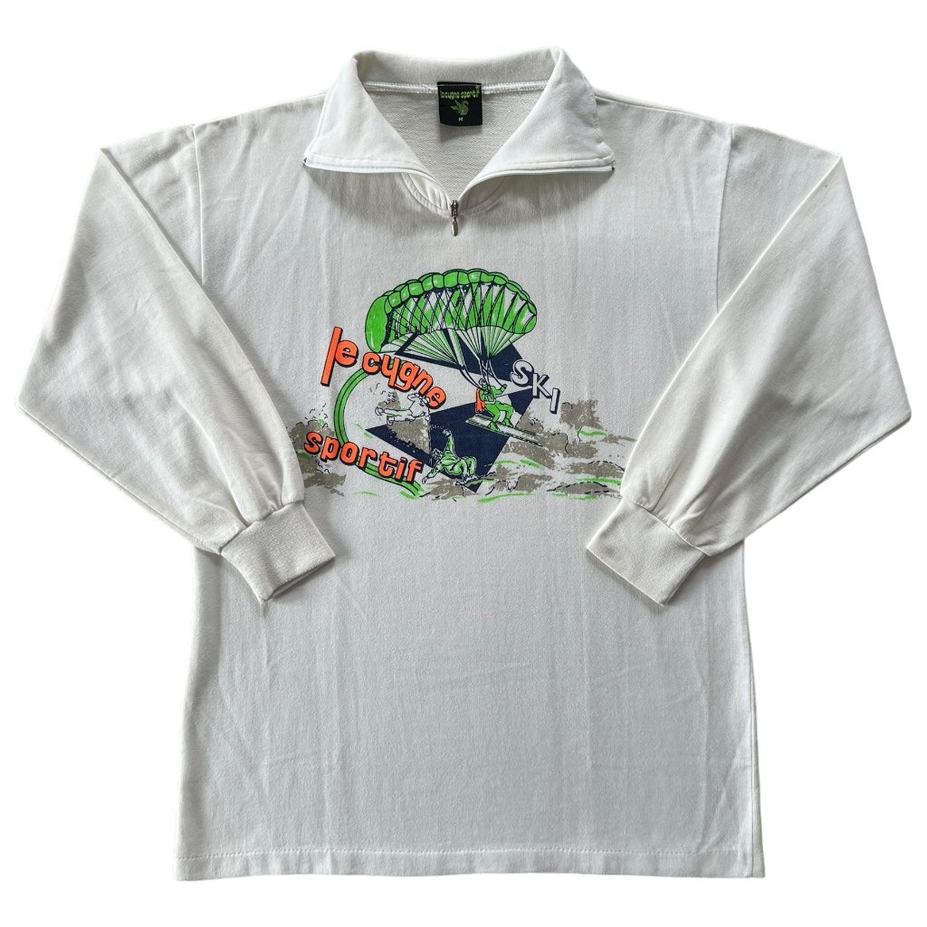 le cygne sportif vintage mikina s límečkem bílá