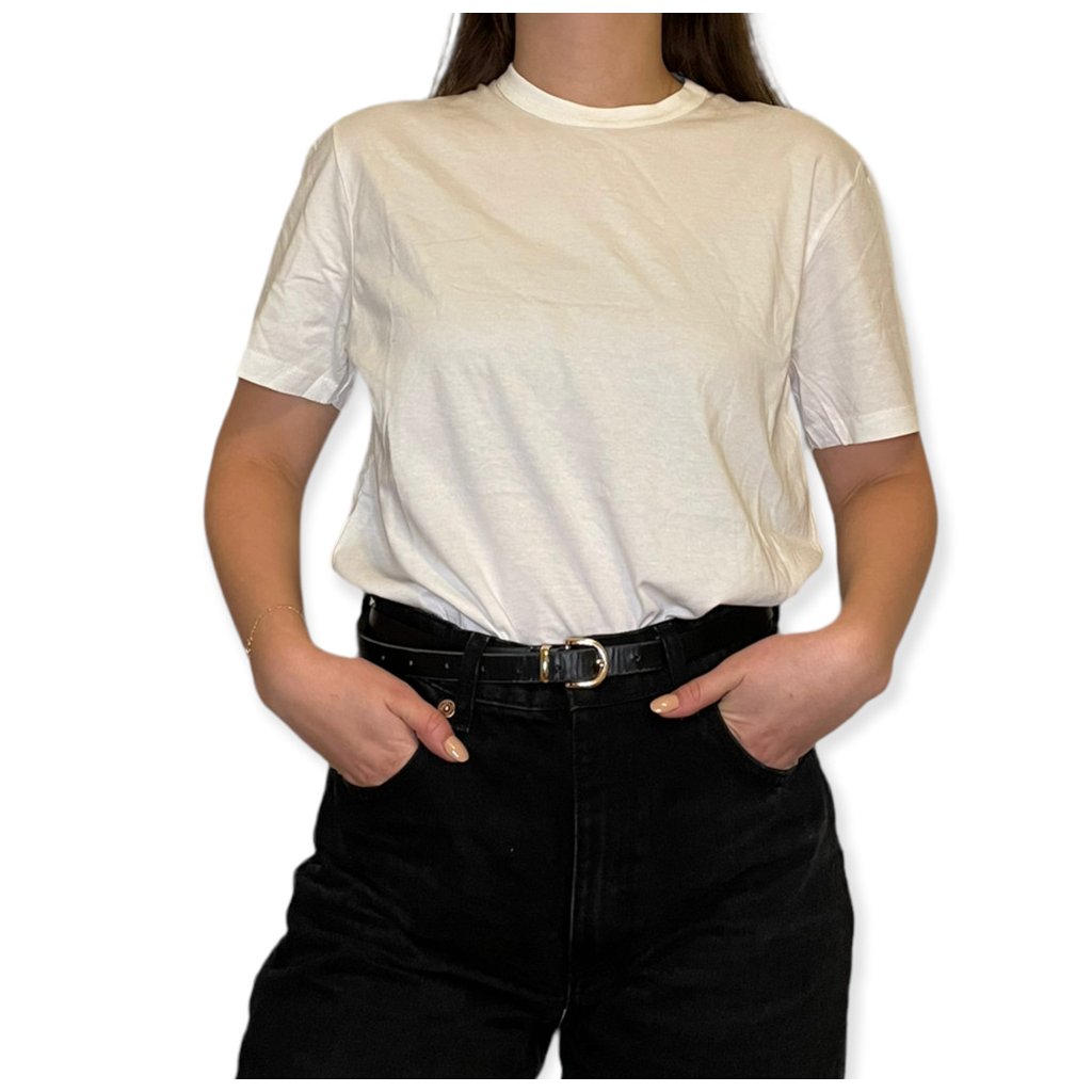 topman basic unisex bílé triko round crewneck 2