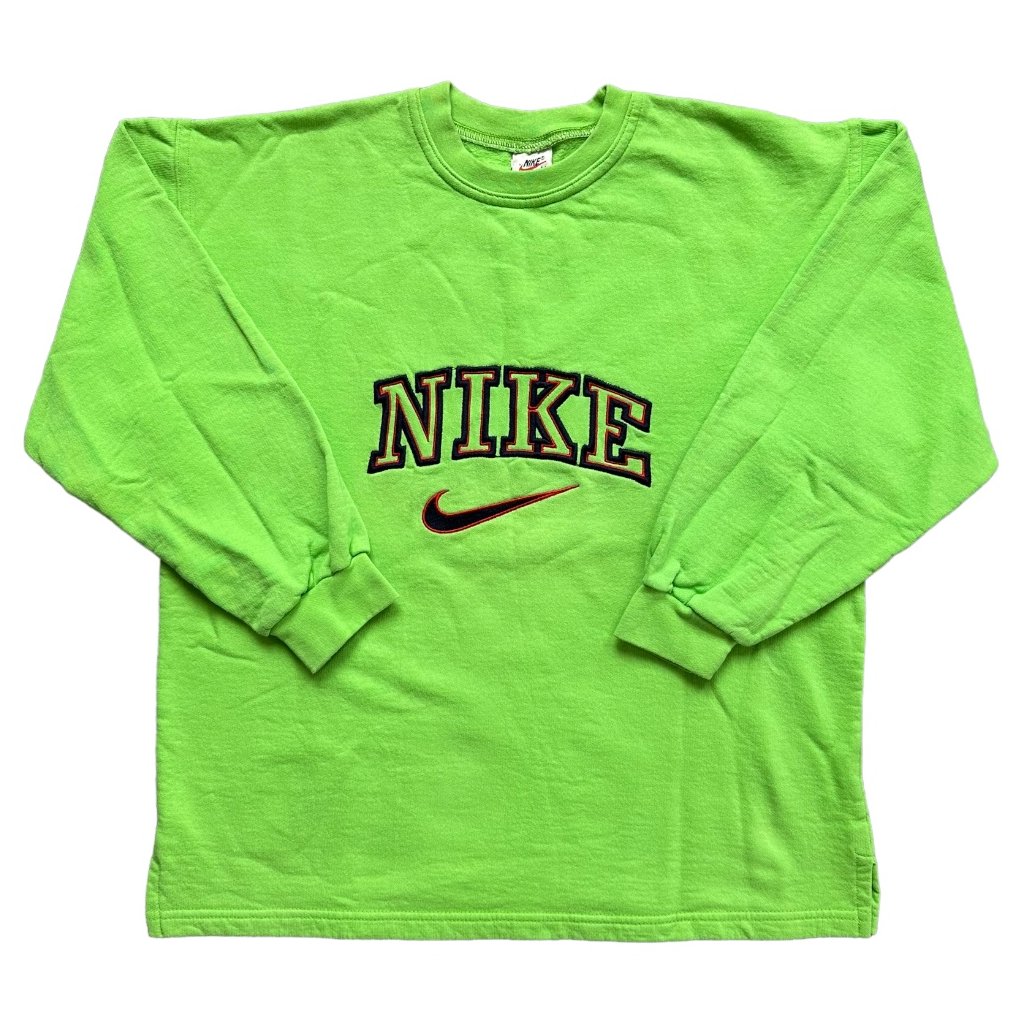 nike lime green vintage crewneck tshirt