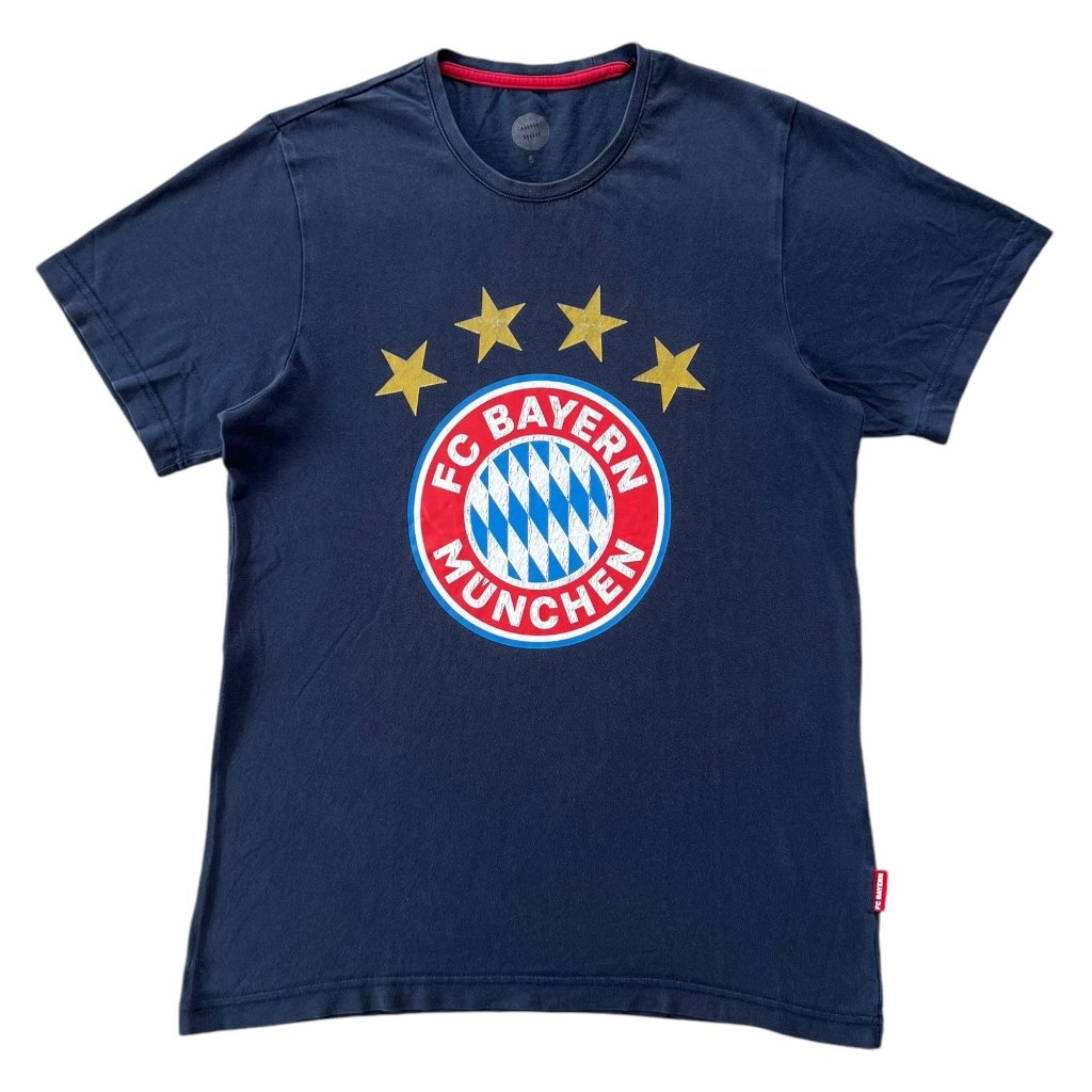 fc bayern munchen vintage print triko tmavě modré 1