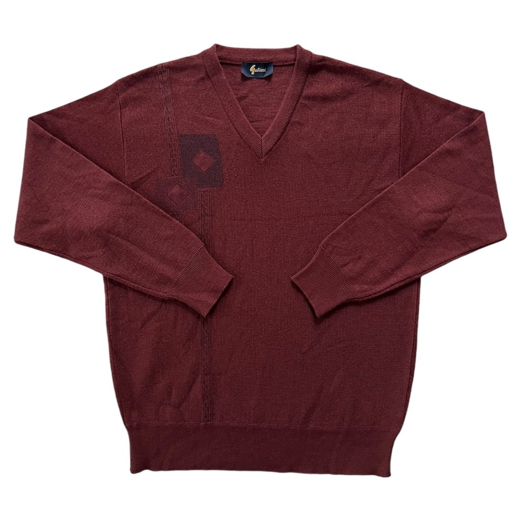 vintage svetr crewneck vínový vlněný gabicci 1