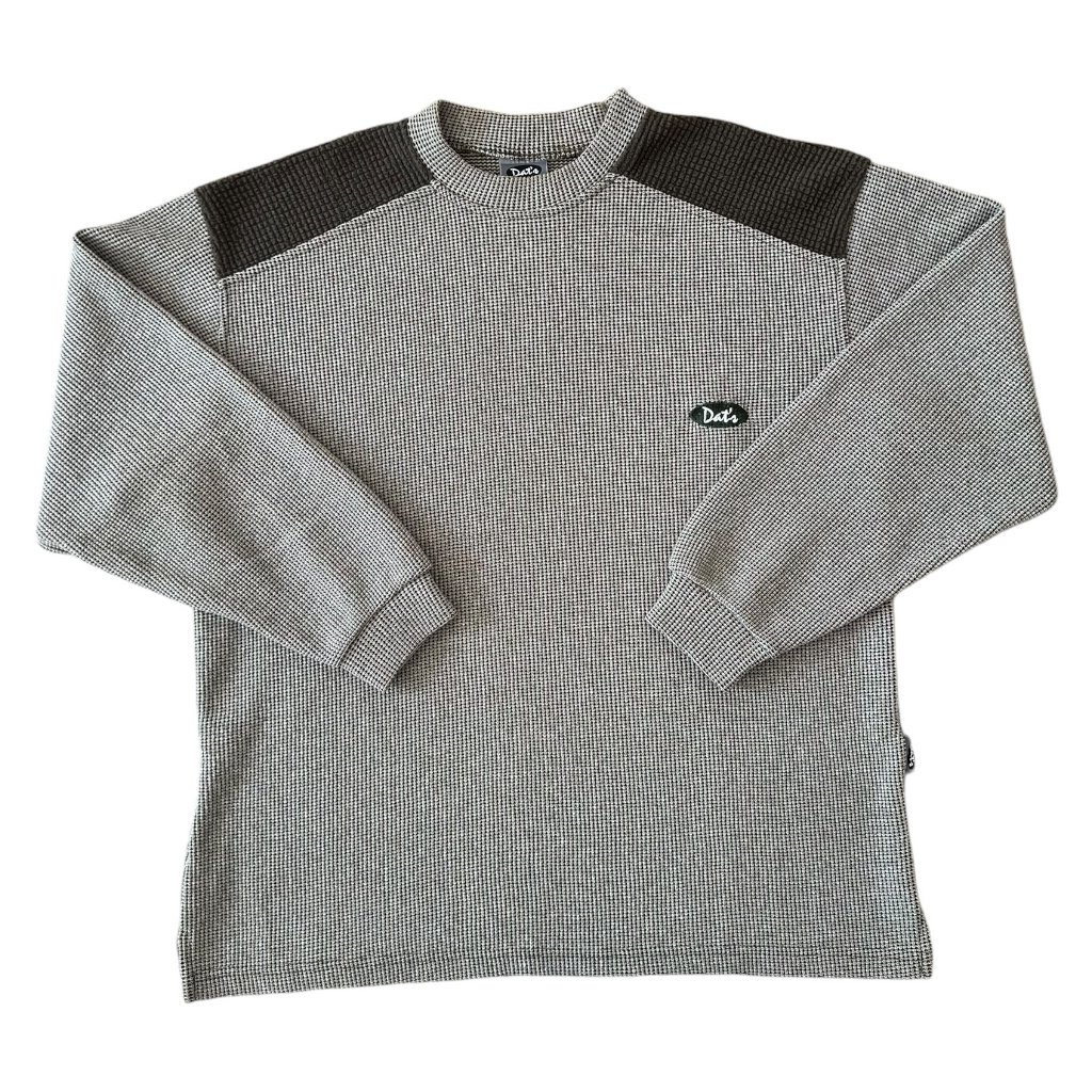 vintage crewneck svetr šedý hnědý 1