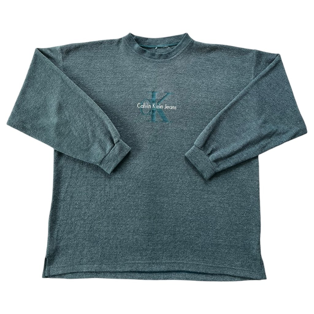 calvin klein jeans vintage crewneck mikina modrá 1