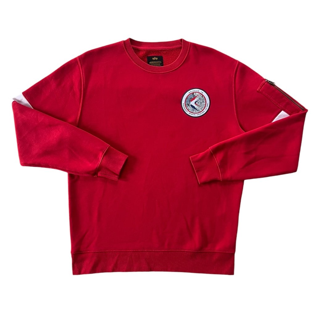 alpha industries vintage crewneck mikina červená nasa 1