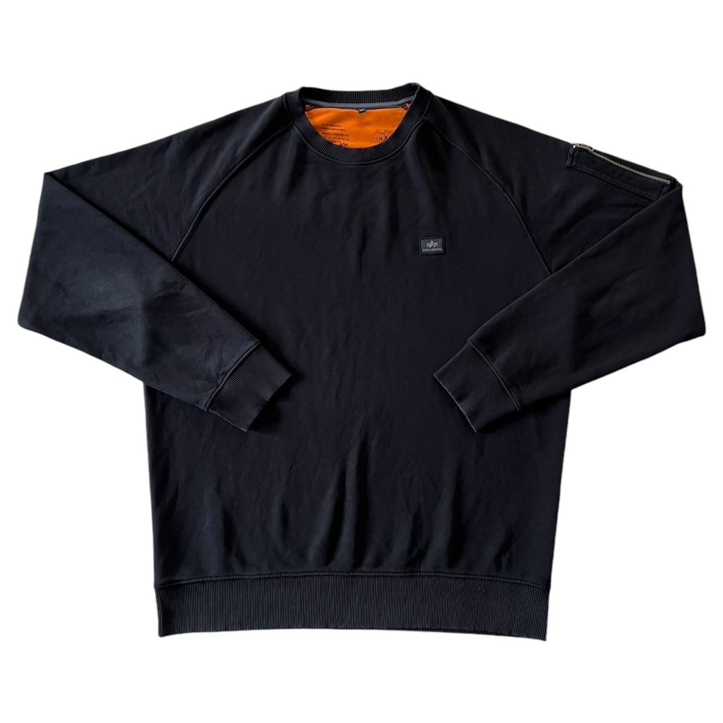 alpha industries mikina crewneck černá 1