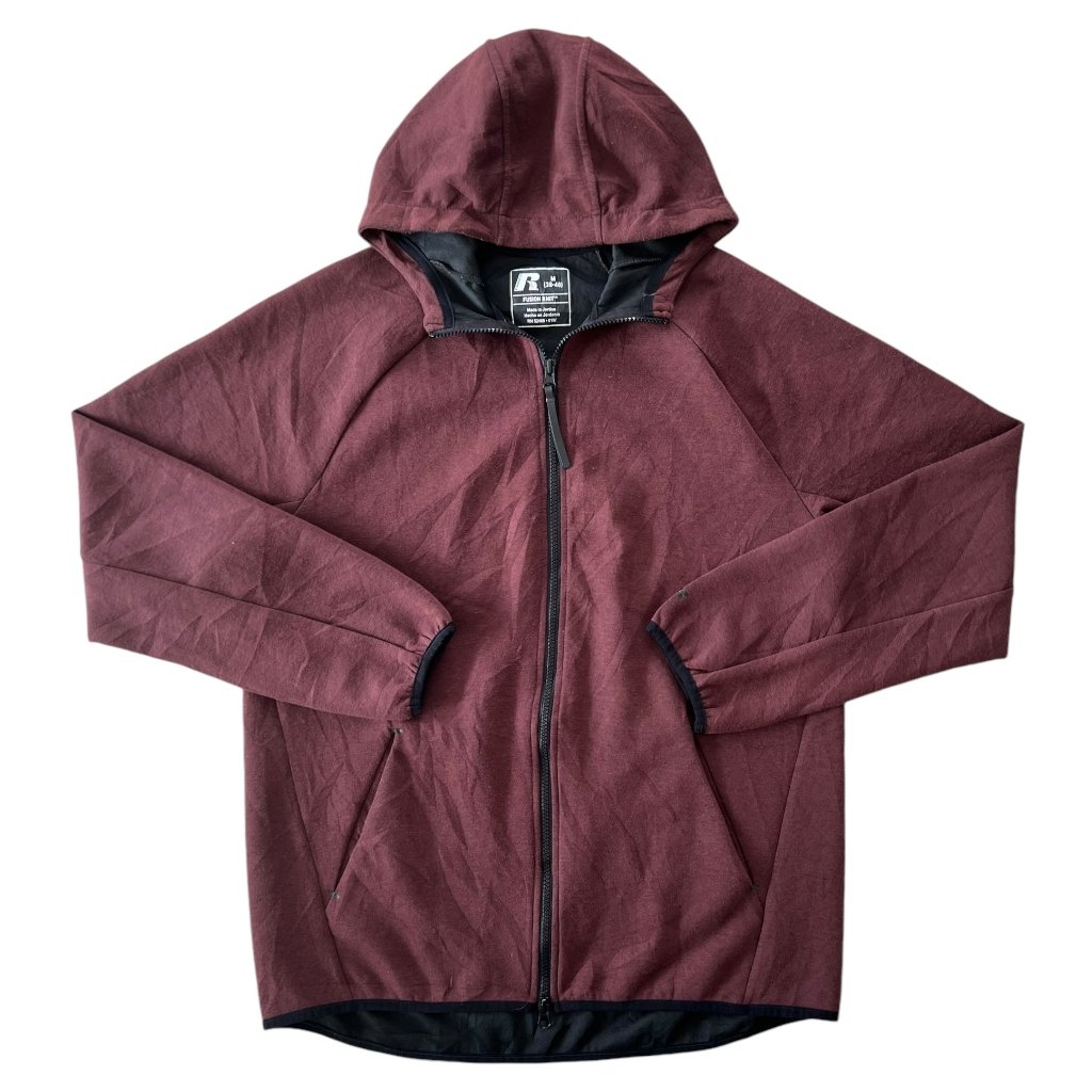 russell athletic zipper hoodie mikina vínová 1