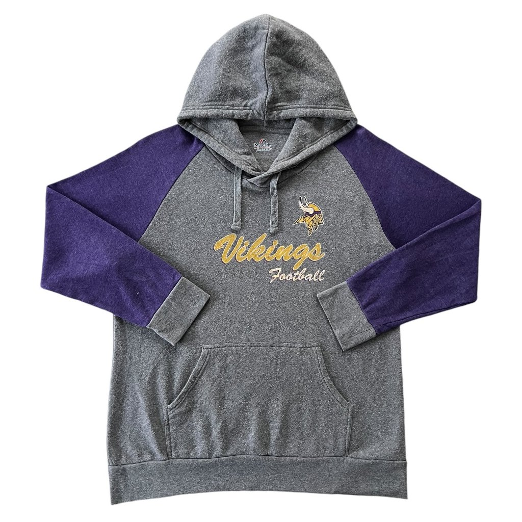 majestic hoodie mikina vikings šedá fialová 1