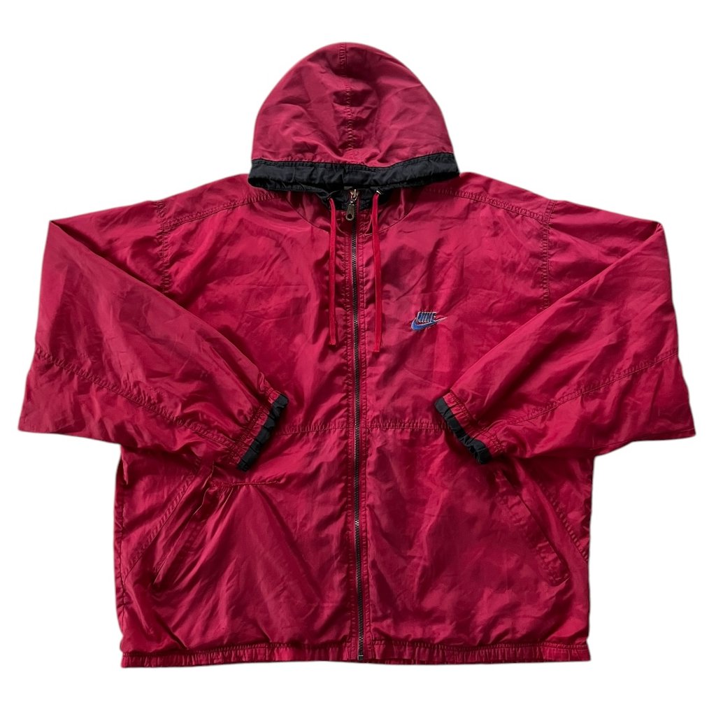 nike vintage windbreaker bunda s kapucí červená 4