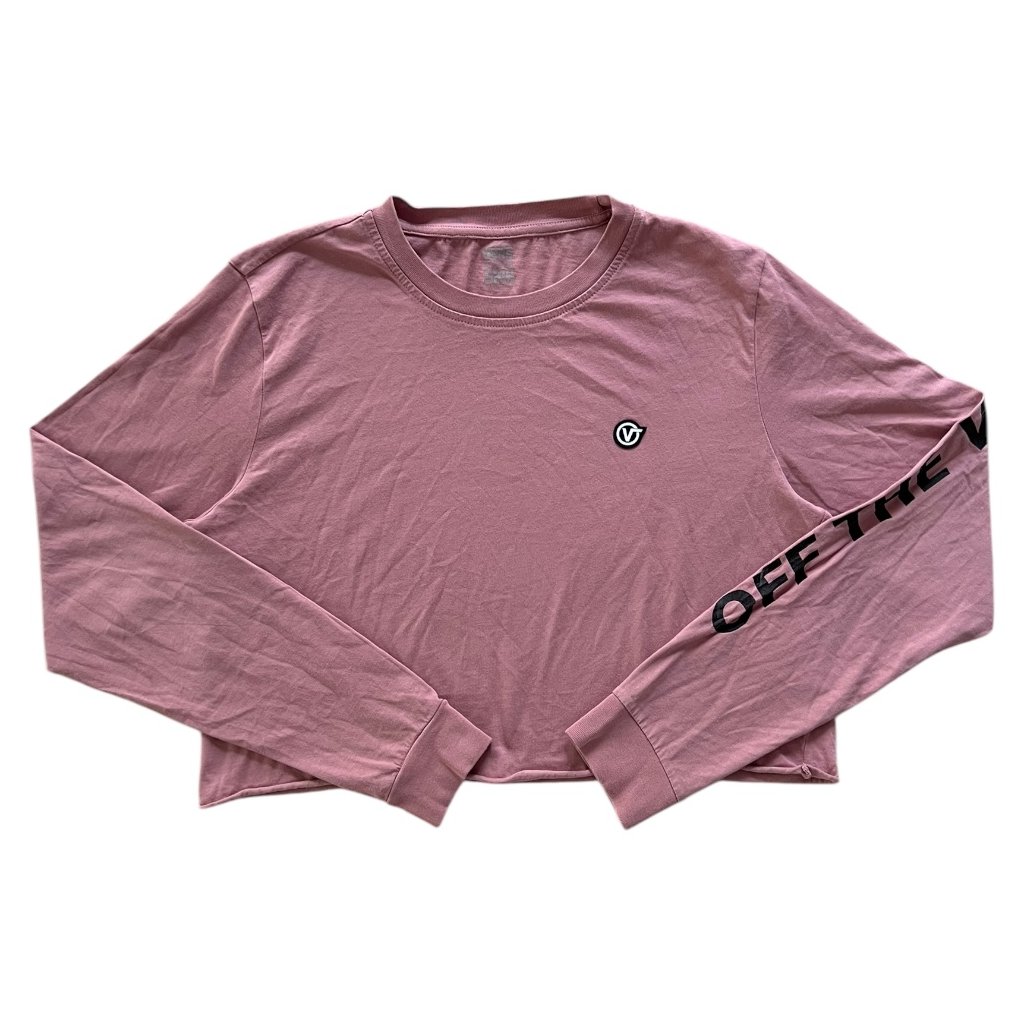 vans dámské longsleeve cropped triko růžové 1