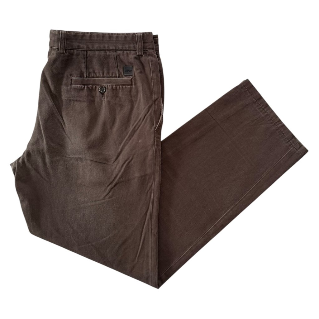 B673 hugo boss kalhoty hnědé 8