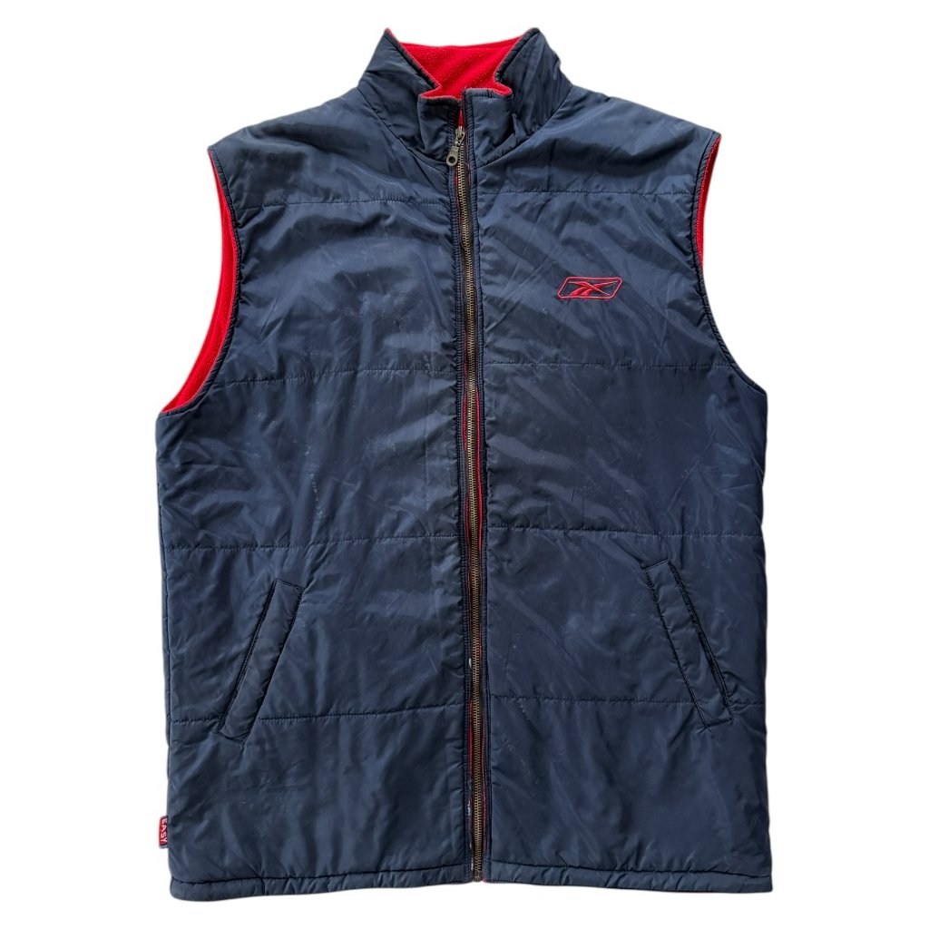 reebok eurotel vintage oboustranná vesta modrá červená 1