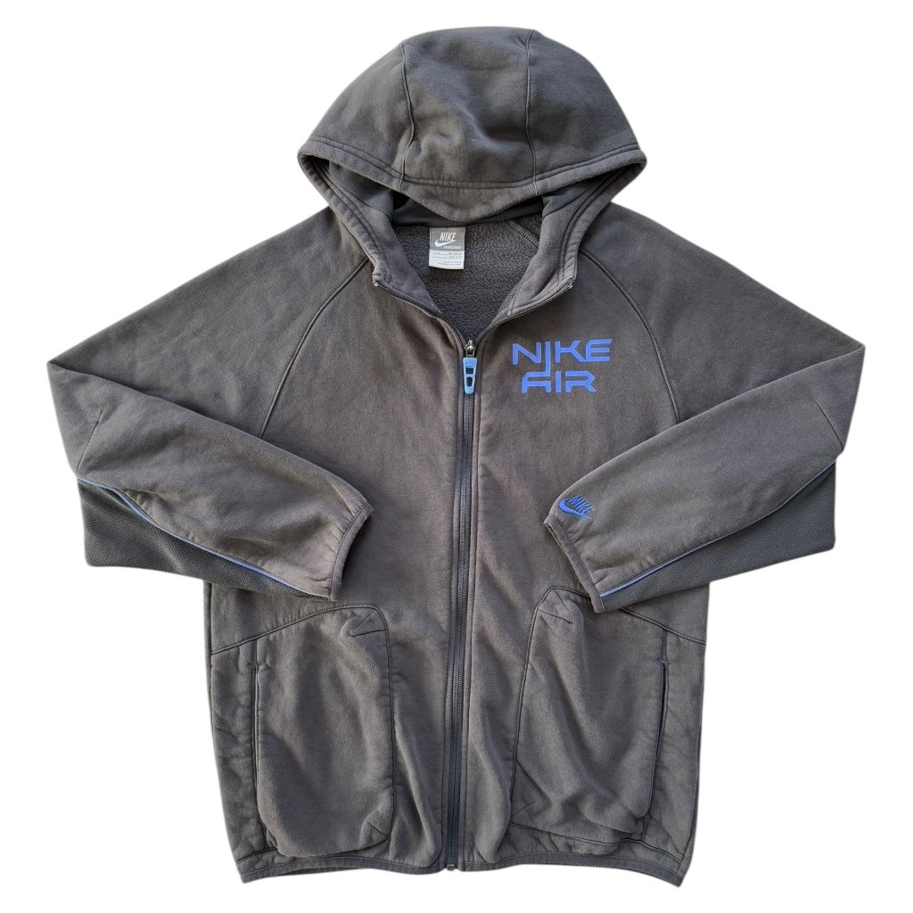 nike air vintage zipper hoodie mikina šedá 1