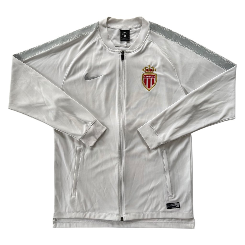 nike dri fit zipper mikina bílá as monaco fc 1