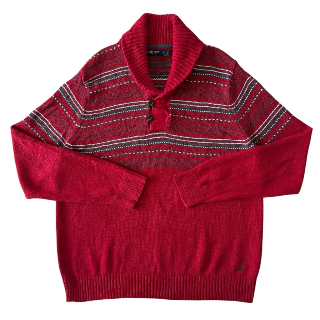 nautica vintage svetr červený 1