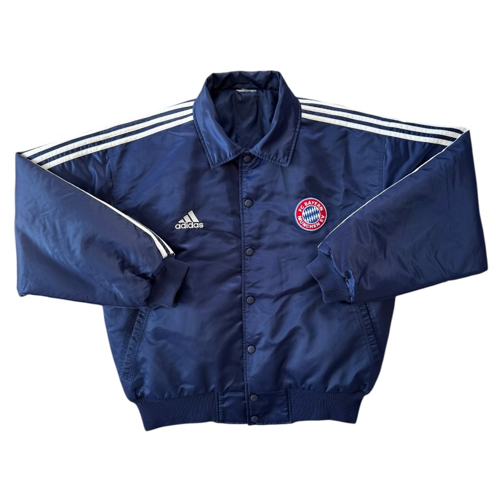 adidas vintage zimní bunda fc bayern munchen modrá 3