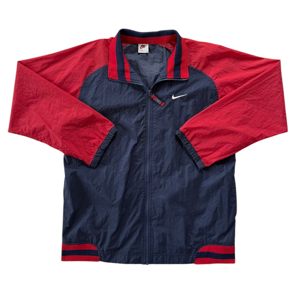 nike vintage windbreaker bunda modrá červená 6