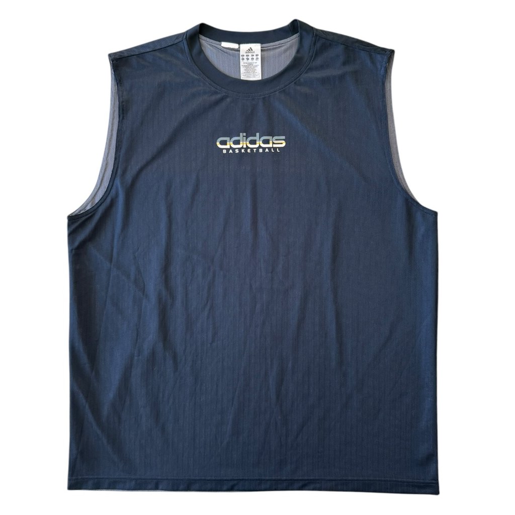 adidas basketball oboustranné tílko modré šedé 1