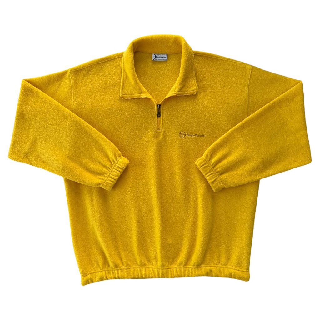 sergio tacchini vintage mikina fleece na 1:4 zip žlutá 1