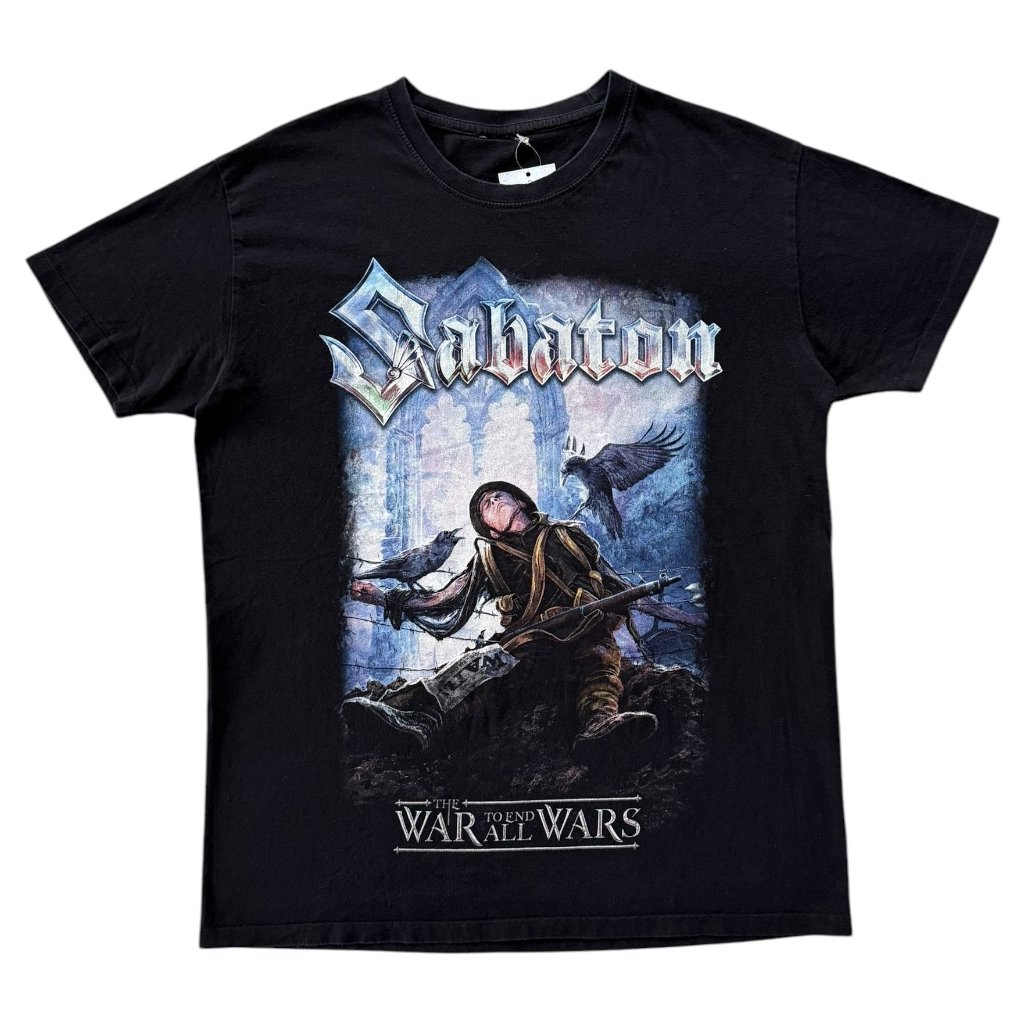 sabaton vintage print triko černé 1