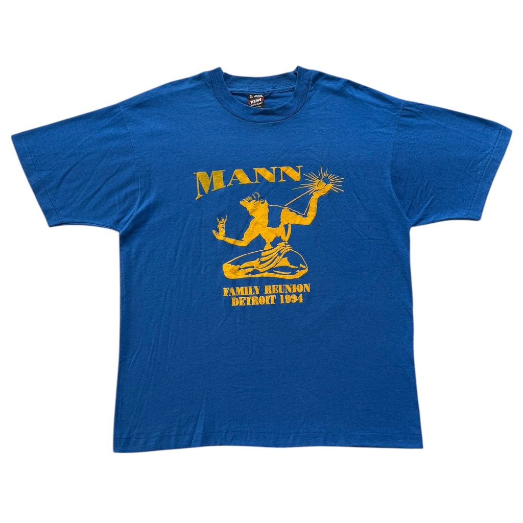vintage print triko mann modré 1