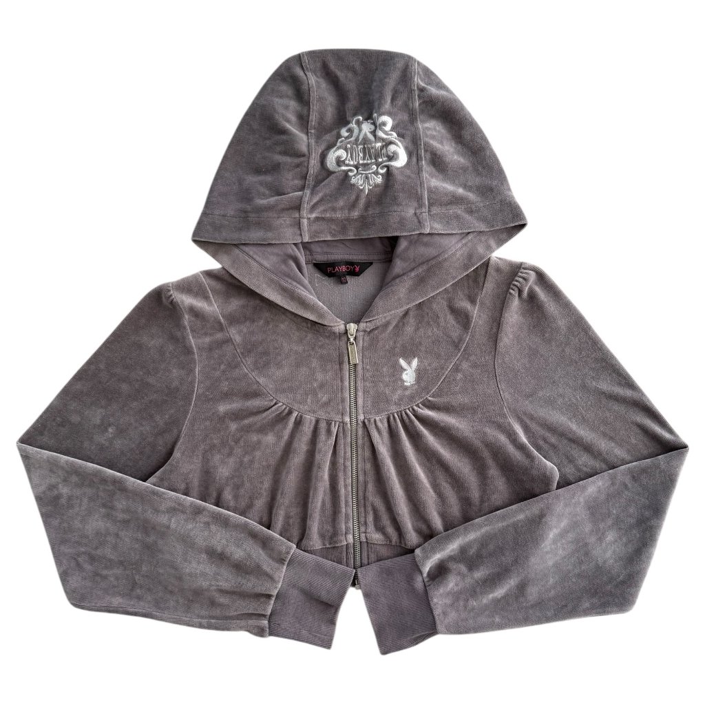 playboy vintage dámské cropped zipper hoodie mikina 1