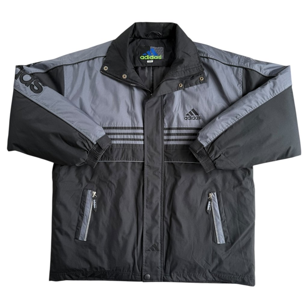 adidas vintage zimní bunda šedá 5