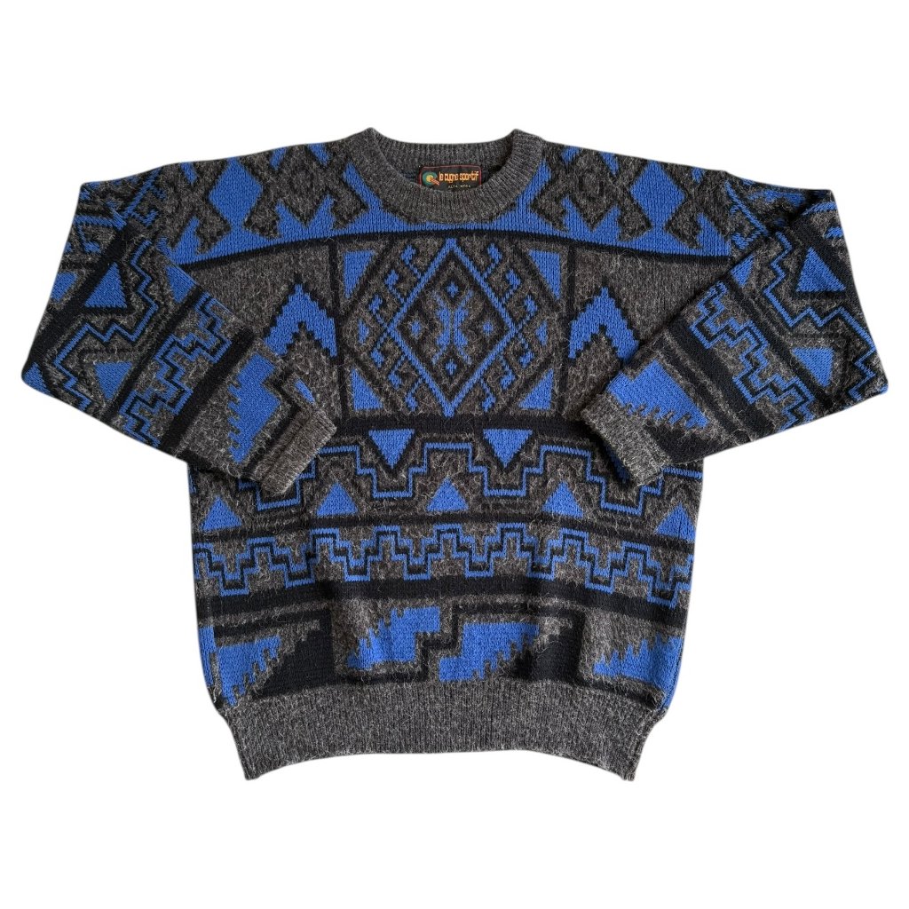 vintage crewneck svetr modrý 1