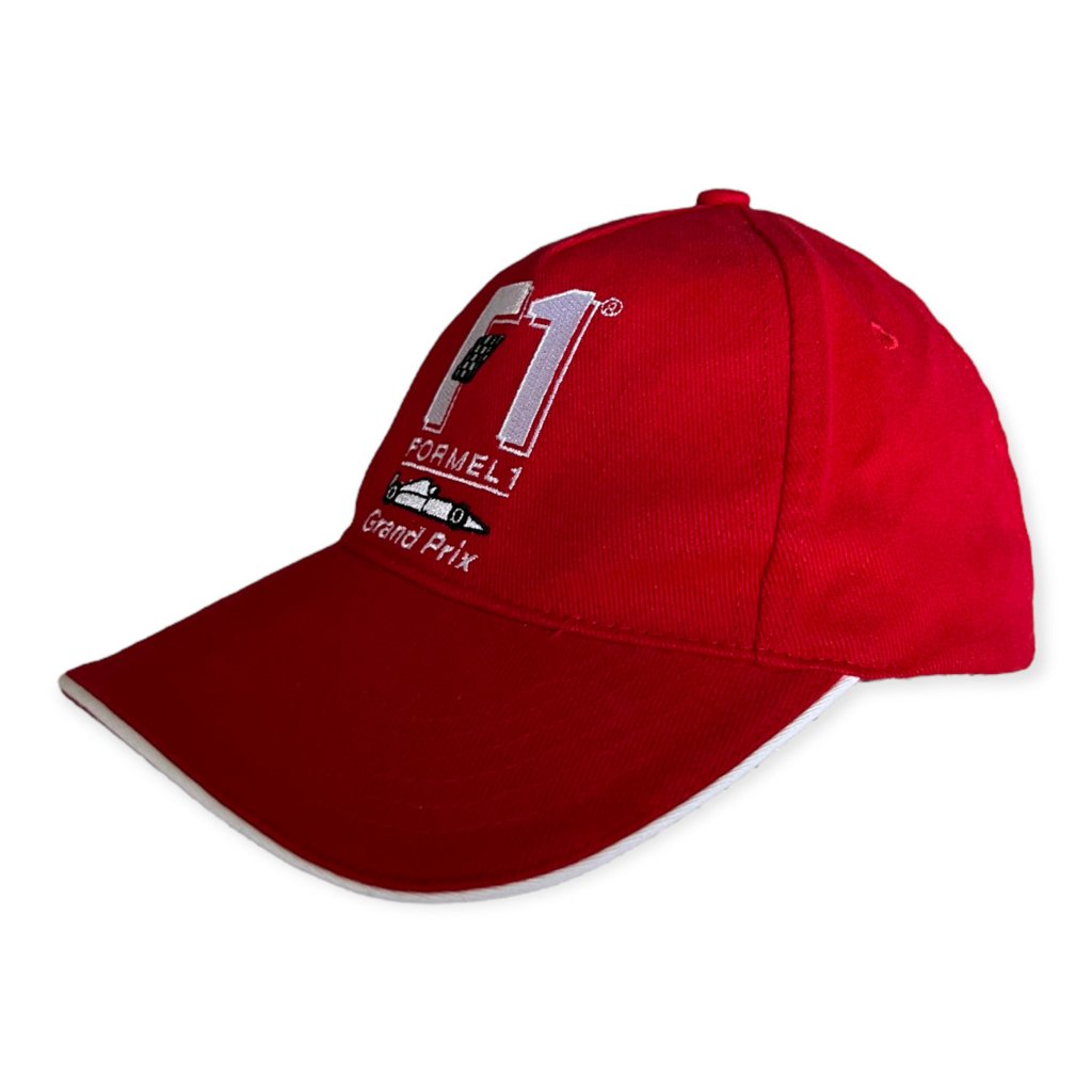 f1 vintage kšiltovka s výšivkou červená