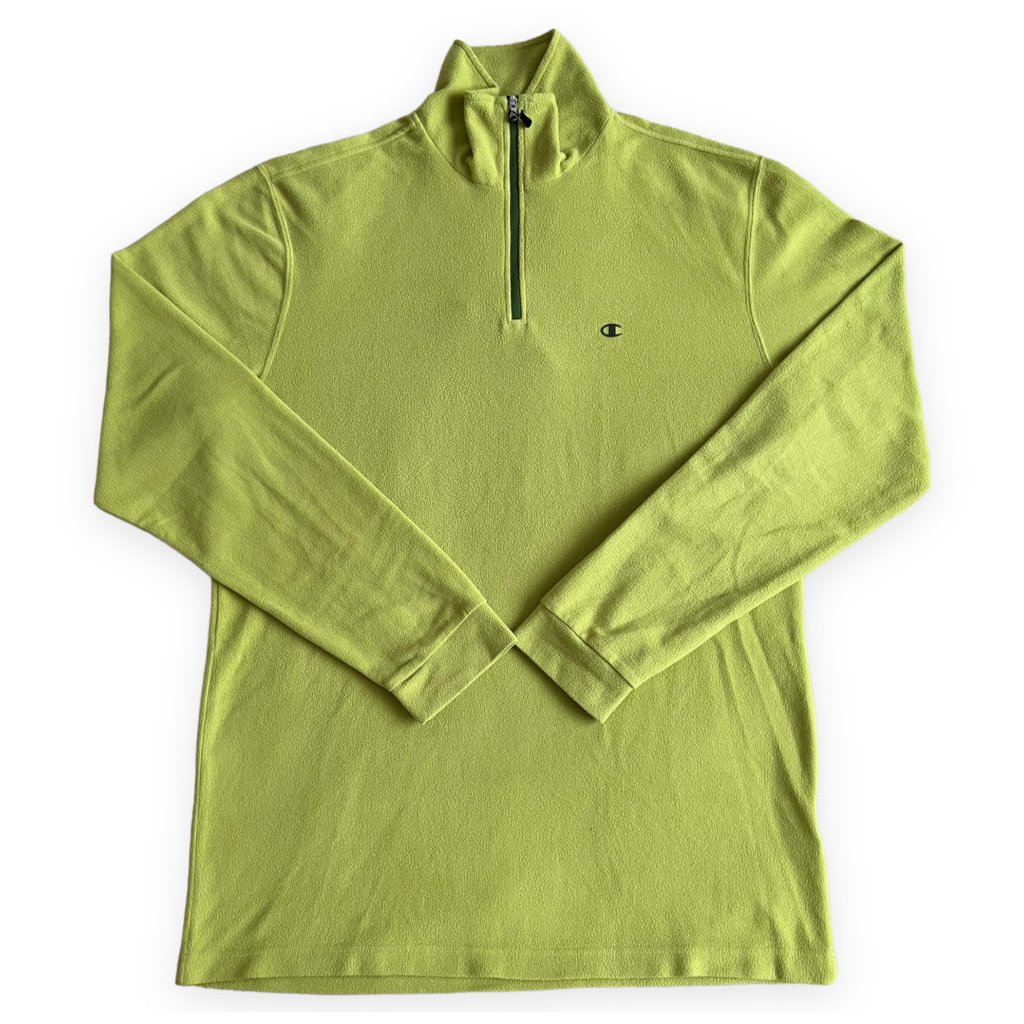 champion vintage fleece mikina na 1:4 zip zelená