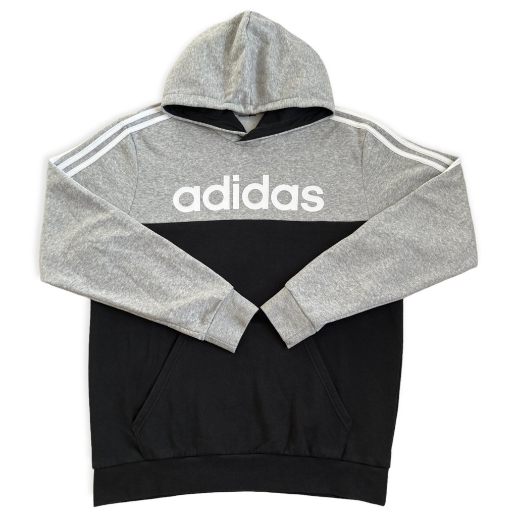 adidas hoodie mikina s kapucí černo šedá s logem