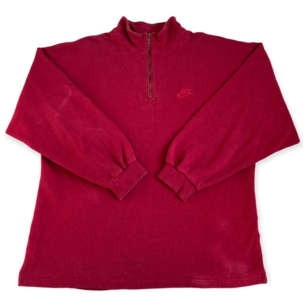 nike vintage mikina na 1:4 zip červená