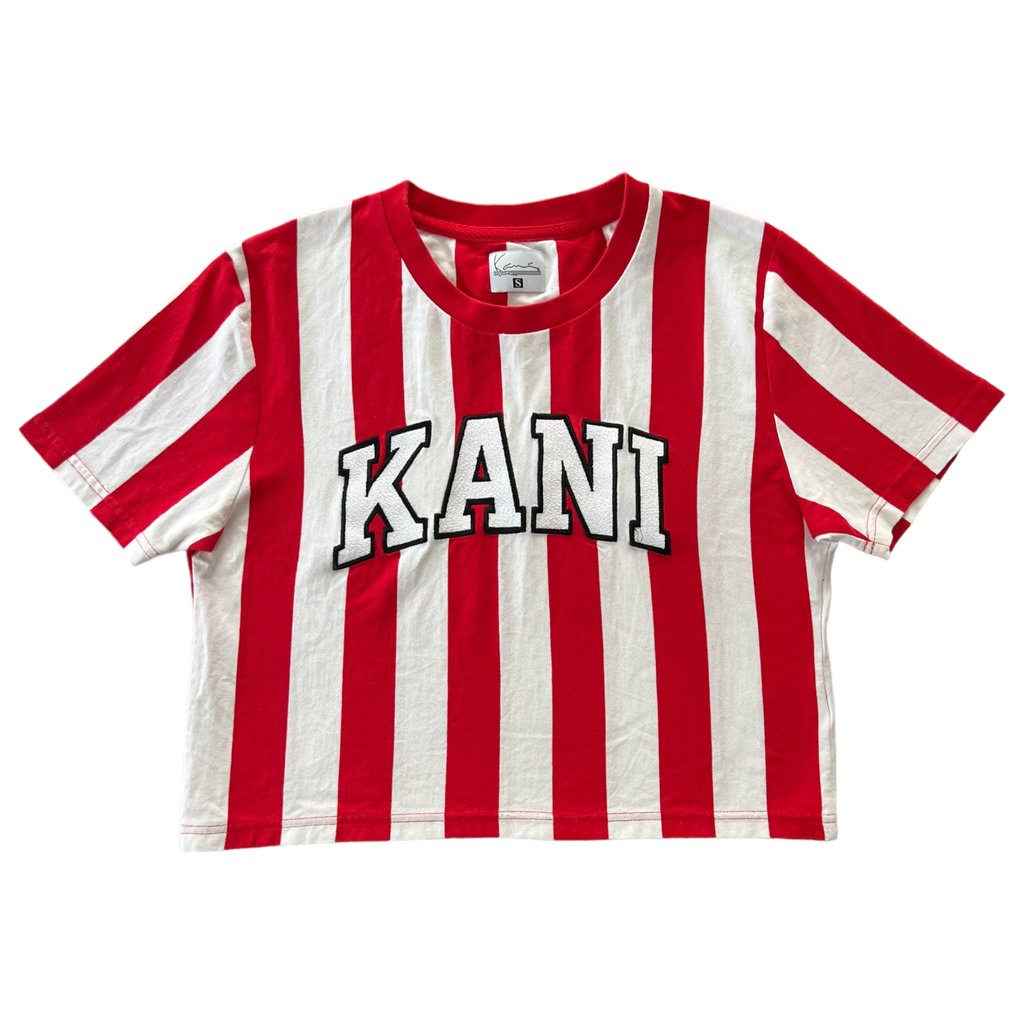 kani triko cropp pruhovaná červeno bílé