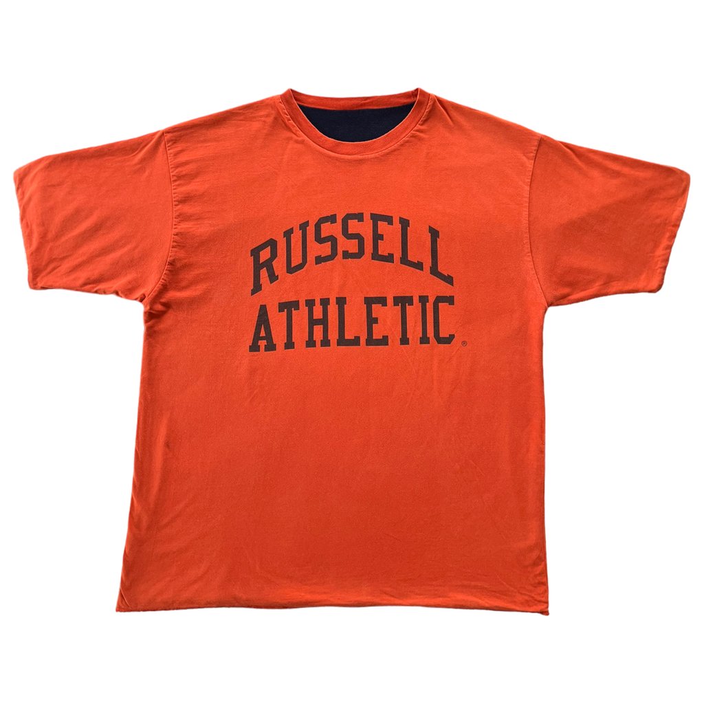 russel athletic vintage oboustranné triko oranžovo modré