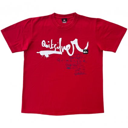 quiksilver triko s krátkým rukávem červené print