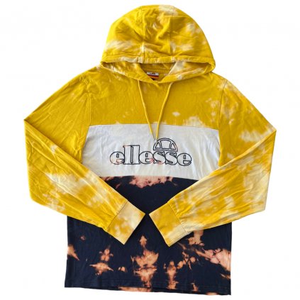 ellese hoodie mikina batikovaná žlutá