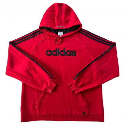adidas hoodie mikina s kapucí červená