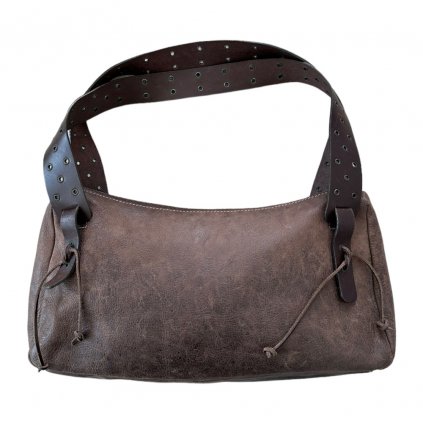 vintage brown leather handbag