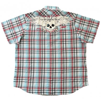 ecko unltd vintage kostkovaná košile modrá 4