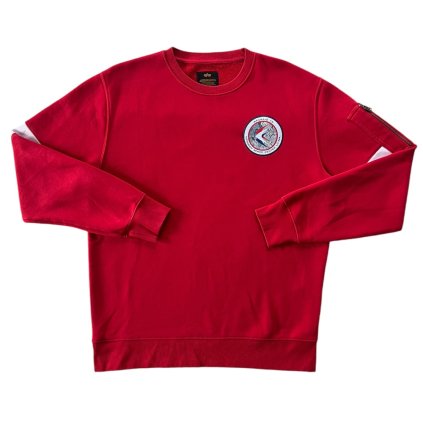 alpha industries vintage crewneck mikina červená nasa 1
