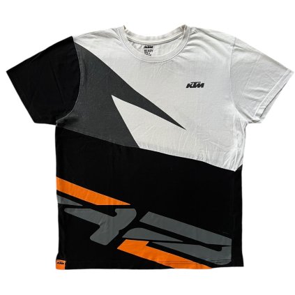 ktm print triko bílé černé 1