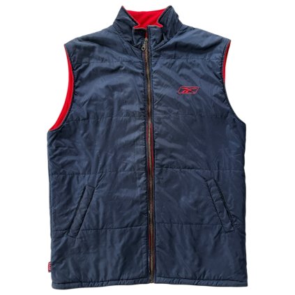 reebok eurotel vintage oboustranná vesta modrá červená 1