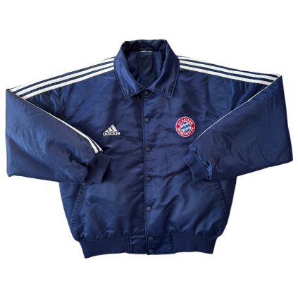 adidas vintage zimní bunda fc bayern munchen modrá 3