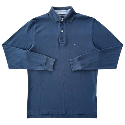 tommy hilfiger longsleeve polo triko modré 1