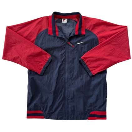 nike vintage windbreaker bunda modrá červená 6