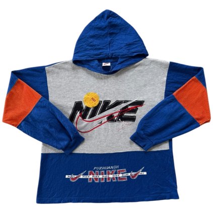 nike nba vintage hoodie mikina šedá modrá 1